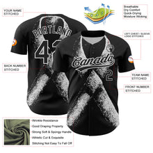 Load image into Gallery viewer, Custom Black White 3D Skin Cancer Ribbon Authentic Baseball Jersey
