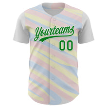 Load image into Gallery viewer, Custom White Grass Green 3D Funny Christmas Authentic Baseball Jersey
