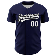 Load image into Gallery viewer, Custom Navy White-Black 3D Funny Christmas Authentic Baseball Jersey
