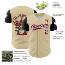 Load image into Gallery viewer, Custom Cream Crimson-White 3D Funny Christmas Authentic Baseball Jersey
