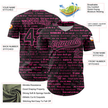 Load image into Gallery viewer, Custom Black Pink 3D Love Valentine&#39;s Day Authentic Baseball Jersey
