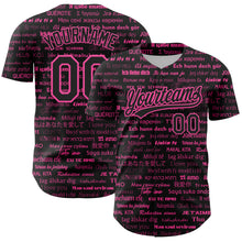 Load image into Gallery viewer, Custom Black Pink 3D Love Valentine&#39;s Day Authentic Baseball Jersey
