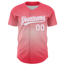 Load image into Gallery viewer, Custom Medium Pink White-Light Pink 3D Love Heart Valentine&#39;s Day Authentic Baseball Jersey
