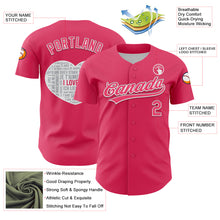 Load image into Gallery viewer, Custom Neon Pink White 3D Love Heart Valentine&#39;s Day Authentic Baseball Jersey
