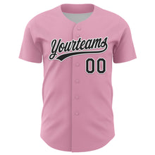 Load image into Gallery viewer, Custom Light Pink Black-White 3D Love Heart Valentine&#39;s Day Authentic Baseball Jersey
