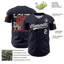 Load image into Gallery viewer, Custom Navy White-Black 3D Love Heart Valentine&#39;s Day Authentic Baseball Jersey
