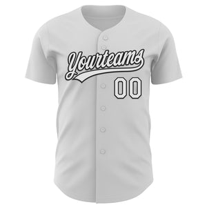 Custom White Black 3D Love Heart Valentine's Day Authentic Baseball Jersey