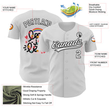 Load image into Gallery viewer, Custom White Black 3D Love Heart Valentine&#39;s Day Authentic Baseball Jersey
