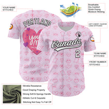 Load image into Gallery viewer, Custom Light Pink White-Black 3D Love Heart Valentine&#39;s Day Authentic Baseball Jersey
