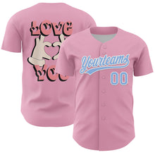 Load image into Gallery viewer, Custom Light Pink Light Blue-White 3D Love Heart Valentine&#39;s Day Authentic Baseball Jersey
