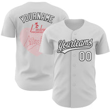 Load image into Gallery viewer, Custom White Black-Light Pink 3D Love Heart Valentine&#39;s Day Authentic Baseball Jersey
