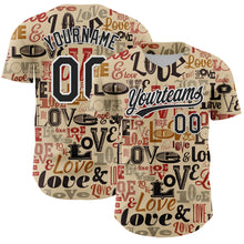 Load image into Gallery viewer, Custom City Cream Black-White 3D Love Valentine&#39;s Day Authentic Baseball Jersey
