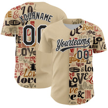 Load image into Gallery viewer, Custom City Cream Black-White 3D Love Valentine&#39;s Day Authentic Baseball Jersey
