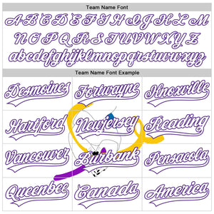 Custom White Purple Thunder Blue-Yellow 3D Bladder Cancer Ribbon Authentic Baseball Jersey