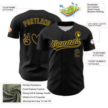 Load image into Gallery viewer, Custom Black Yellow 3D Childhood Cancer Gold Ribbon Authentic Baseball Jersey
