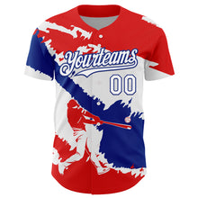 Load image into Gallery viewer, Custom Fire Red White-Royal 3D Chile Chilean Flag Authentic Baseball Jersey
