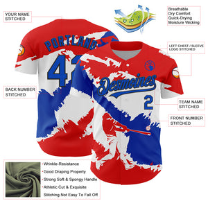 Custom Fire Red Thunder Blue-Black 3D Paraguay Paraguayan Flag Authentic Baseball Jersey