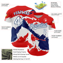 Load image into Gallery viewer, Custom Fire Red White-US Navy Blue 3D Dominican Republic Flag Authentic Baseball Jersey
