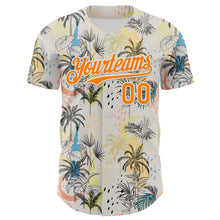 Load image into Gallery viewer, Custom Cream Bay Orange-White 3D Hawaii Tropical Palm Tree Authentic Baseball Jersey
