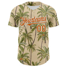 Load image into Gallery viewer, Custom City Cream Texas Orange-White 3D Hawaii Tropical Coconut Tree Authentic Baseball Jersey
