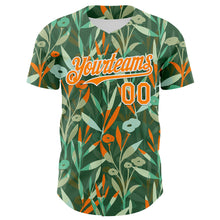 Load image into Gallery viewer, Custom Green Bay Orange-White 3D Hawaii Tropical Leaves And Flowers Authentic Baseball Jersey
