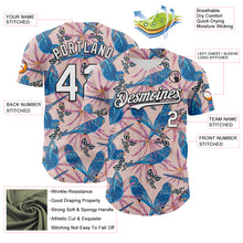 Load image into Gallery viewer, Custom Light Pink White-Black 3D Hawaii Tropical Forest Bird Authentic Baseball Jersey
