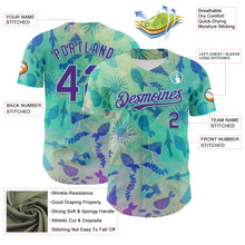 Load image into Gallery viewer, Custom Ice Blue Purple 3D Hawaii Tropical Marine Creature Authentic Baseball Jersey
