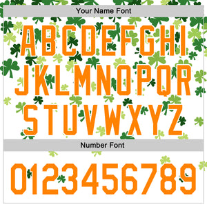 Custom White Bay Orange-Green 3D St. Patrick's Day Shamrock Authentic Baseball Jersey