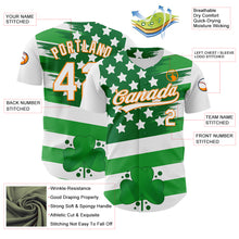 Load image into Gallery viewer, Custom White Bay Orange-Green 3D St. Patrick&#39;s Day Shamrock Authentic Baseball Jersey
