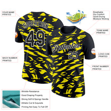 Load image into Gallery viewer, Custom Black Light Yellow-White 3D Esports Performance T-Shirt
