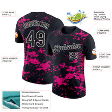 Load image into Gallery viewer, Custom Black Hot Pink-White 3D Esports Performance T-Shirt
