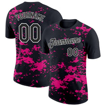 Load image into Gallery viewer, Custom Black Hot Pink-White 3D Esports Performance T-Shirt
