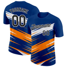 Load image into Gallery viewer, Custom US Navy Blue Black-Bay Orange 3D Esports Performance T-Shirt
