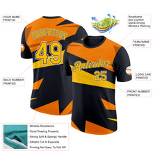 Load image into Gallery viewer, Custom Black Gold-Orange 3D Esports Performance T-Shirt
