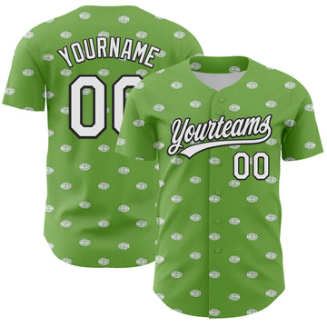 Custom Green White-Black 3D Hawaii Fruit Lemon Authentic Baseball Jersey