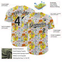 Load image into Gallery viewer, Custom White Black 3D Pattern Design Funny Cartoon Food Dessert Ice Ceam Authentic Baseball Jersey
