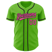 Load image into Gallery viewer, Custom Aurora Green Pink-Black Authentic Baseball Jersey
