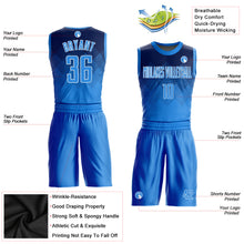 Load image into Gallery viewer, Custom Navy Powder Blue-White Round Neck Sublimation Basketball Suit Jersey
