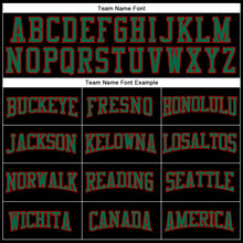 Load image into Gallery viewer, Custom Black Red-Kelly Green Mesh Authentic Football Jersey
