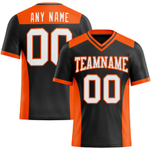 Load image into Gallery viewer, Custom Black White-Orange Mesh Authentic Football Jersey
