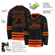 Load image into Gallery viewer, Custom Black Orange Hockey Jersey
