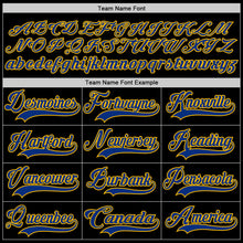 Load image into Gallery viewer, Custom Black Royal-Gold Hockey Jersey
