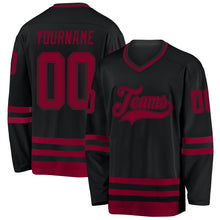 Load image into Gallery viewer, Custom Black Maroon Hockey Jersey
