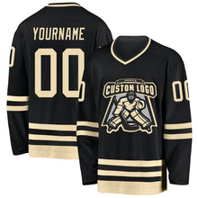 Load image into Gallery viewer, Custom Black Cream Hockey Jersey
