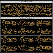 Load image into Gallery viewer, Custom Black Old Gold Hockey Jersey
