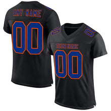 Load image into Gallery viewer, Custom Black Royal-Orange Mesh Authentic Football Jersey
