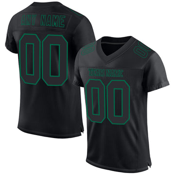 Custom Black Kelly Green Mesh Authentic Football Jersey