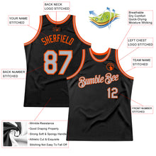 Load image into Gallery viewer, Custom Black Gray-Orange Authentic Throwback Basketball Jersey
