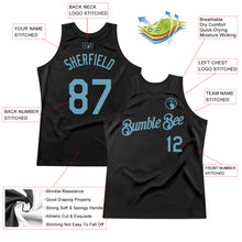 Load image into Gallery viewer, Custom Black Shadow Blue Authentic Throwback Basketball Jersey
