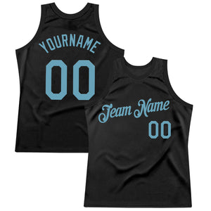 Custom Black Shadow Blue Authentic Throwback Basketball Jersey